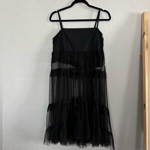 Anthropologie Tiered Tulle Blouse Tank Top